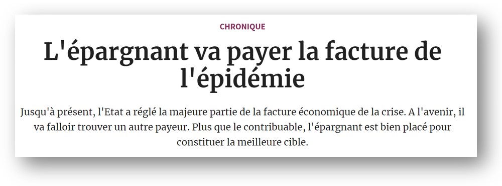 L'épargnant va payer la facture de la crise